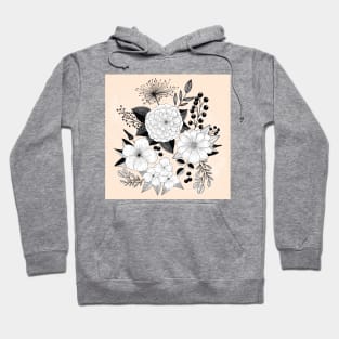 Vintage flowers in line art Hoodie